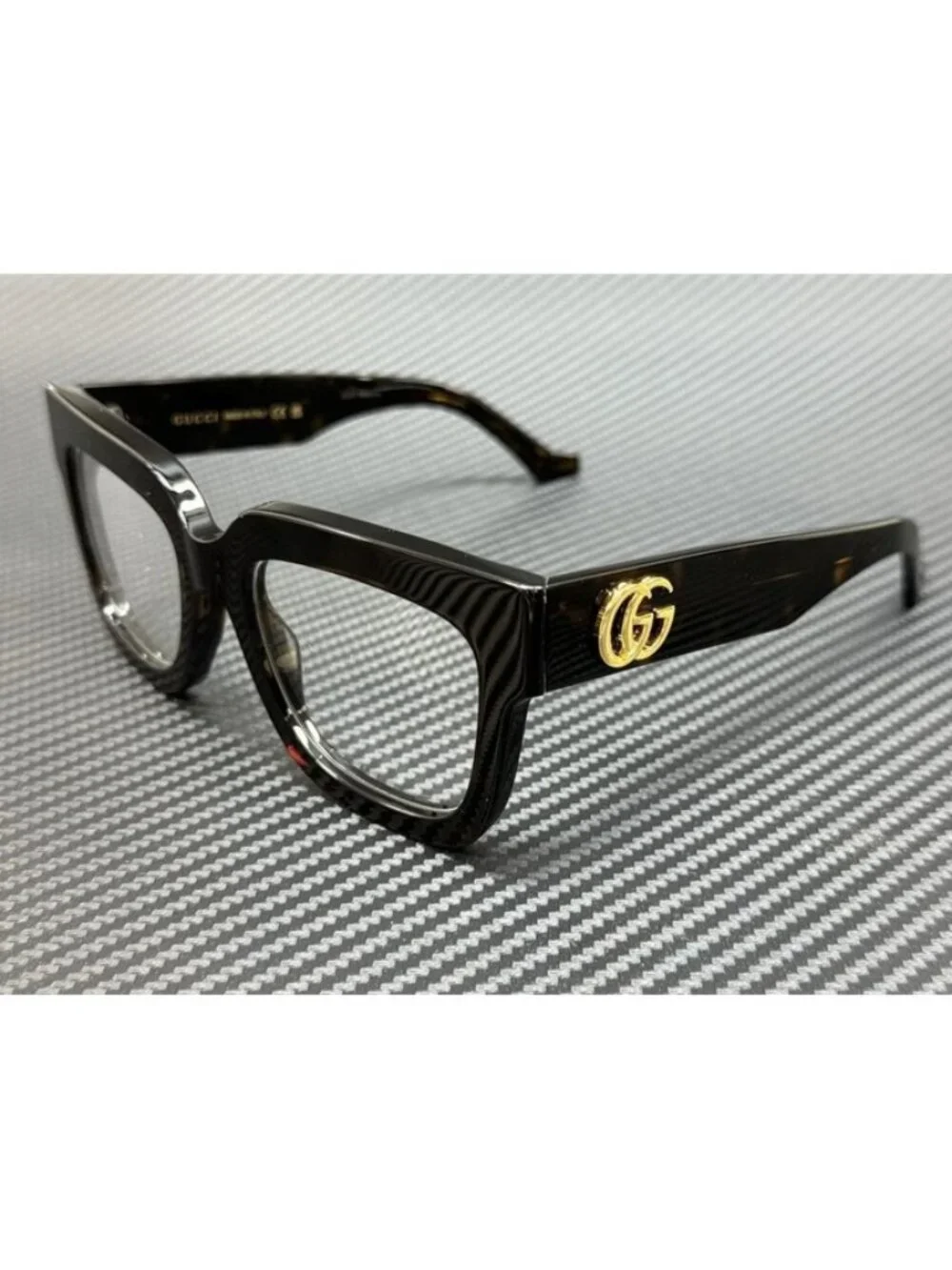 New Gucci Women Brown Havana Eyeglasses 52-20-145
